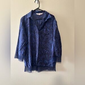 Victoria’s Secret vintage 1999 100% silk sleep top size medium blue style 2213